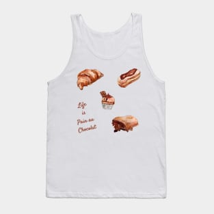 Life Is Pain Au Chocolat Stickers Pack Tank Top